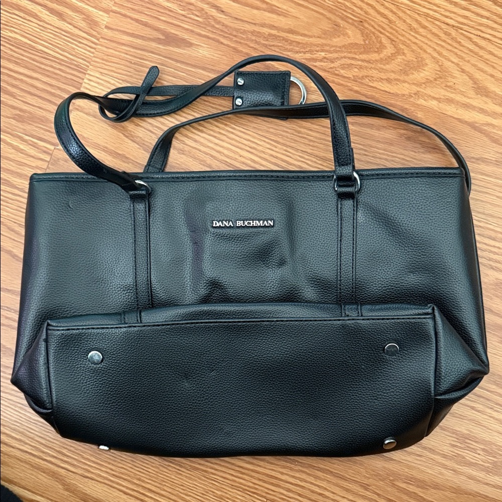 Dana Buchman Black Pebbled Leather Handbag